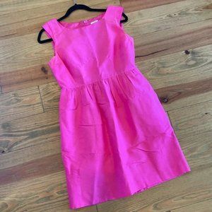 J. Crew 6P Fit and Flare Dress Hot Pink